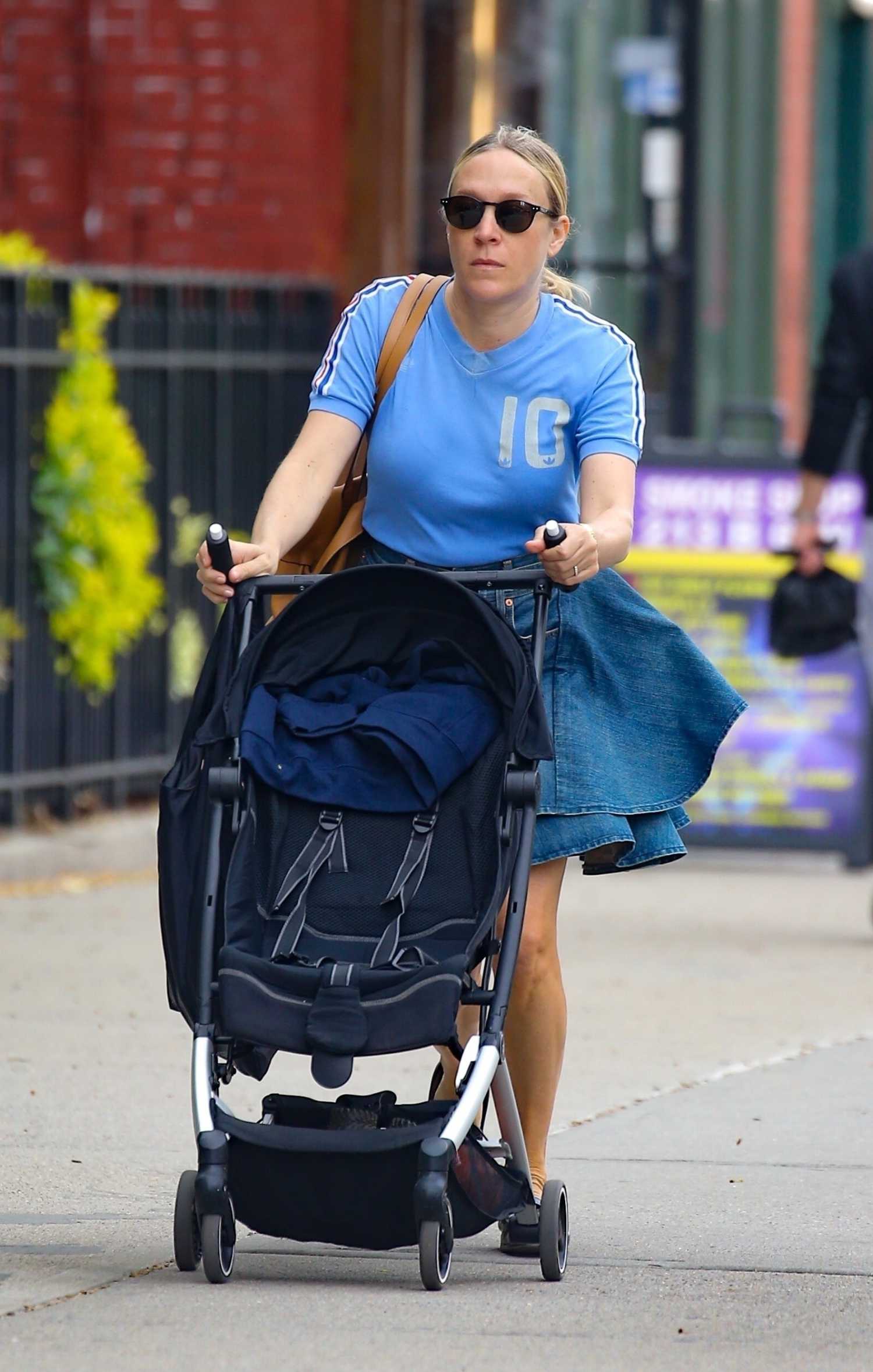 Chloe Sevigny in a Baby Blue Tee Was Spotted Out for a Stroll with Her ...