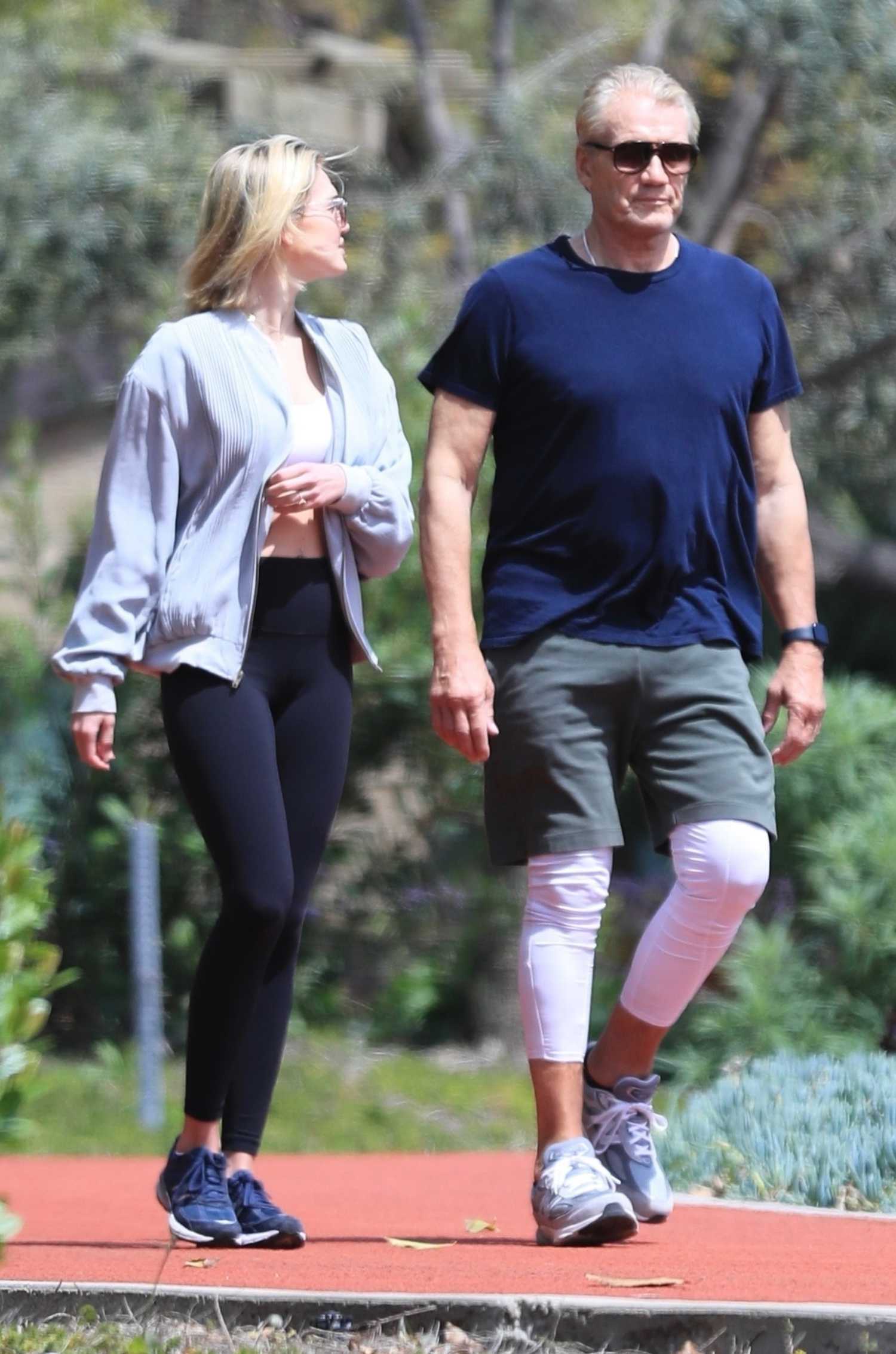 Emma Krokdal in a Black Leggings Was Seen Out with Dolph Lundgren in