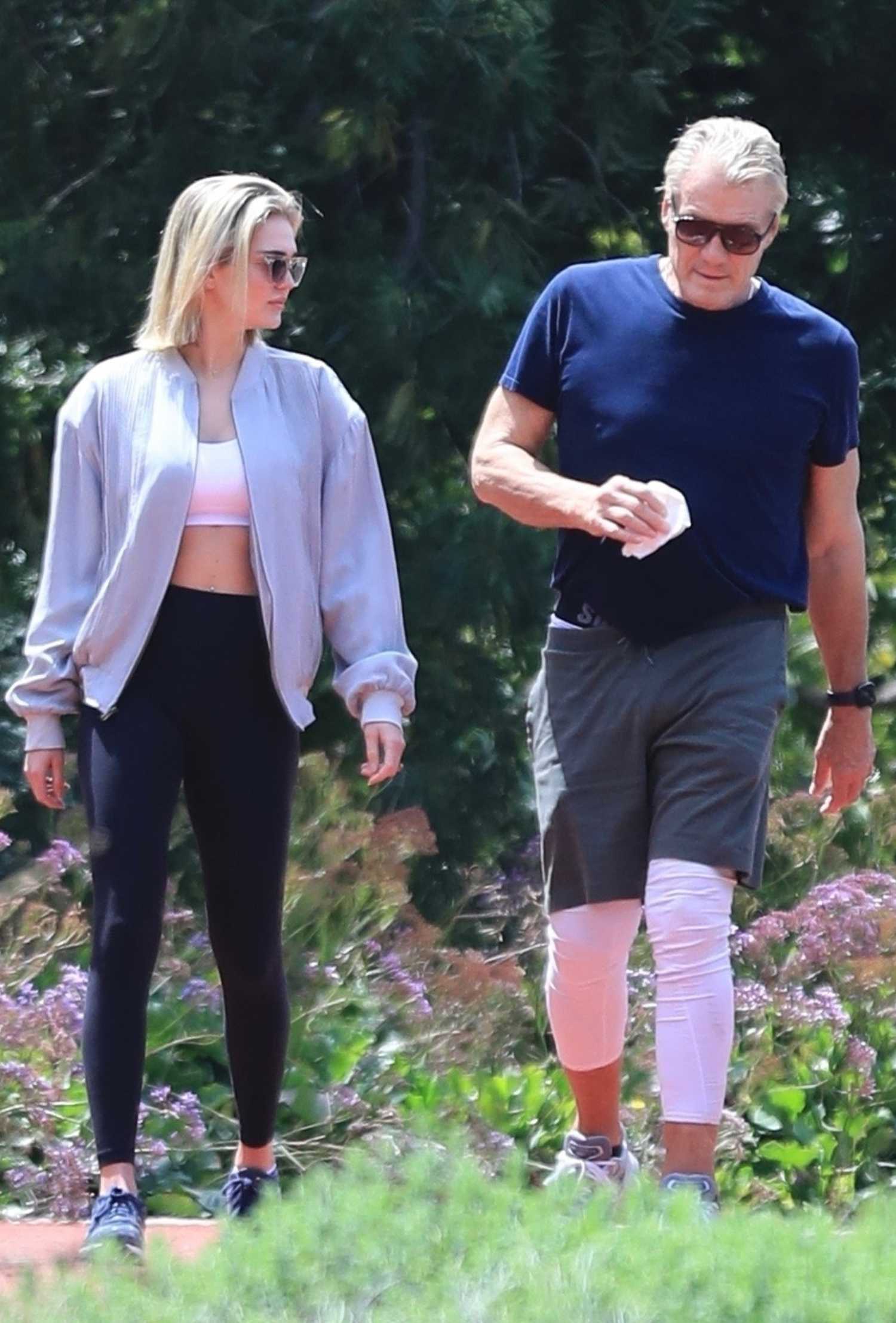 Emma Krokdal in a Black Leggings Was Seen Out with Dolph Lundgren in