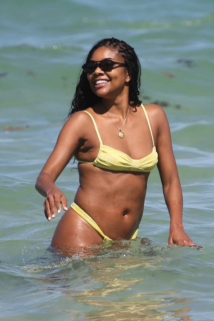 Gabrielle Union in a Yellow Bikini