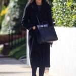 Ines de Ramon in a Black Coat Was Seen Out in Beverly Hills