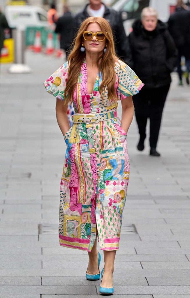 Isla Fisher in a Patchwork Dress