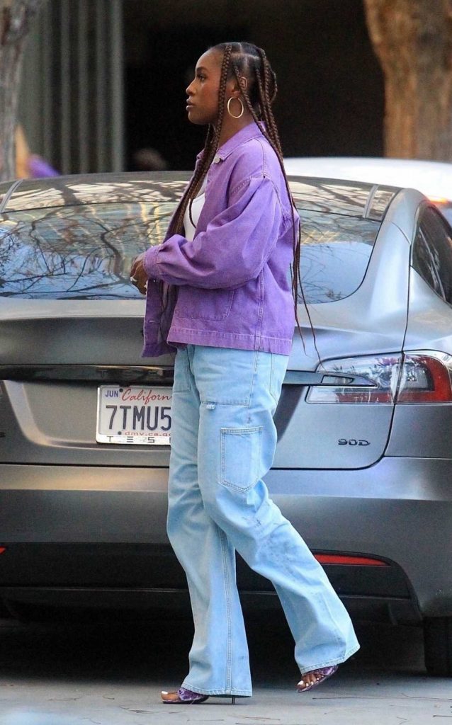 Issa Rae in a Purple Jacket