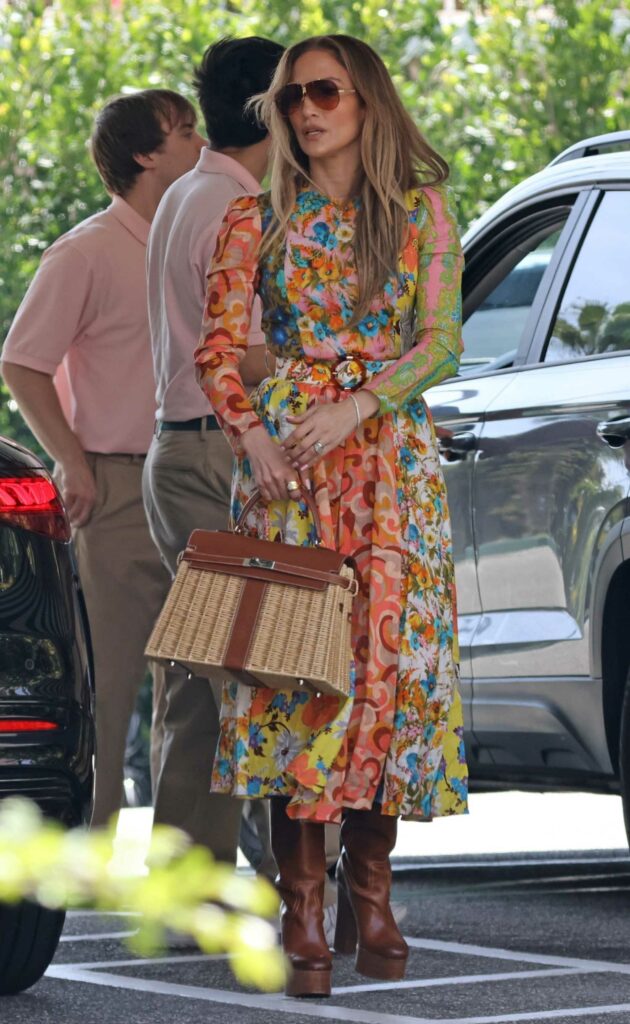 Jennifer Lopez in a Floral Dress