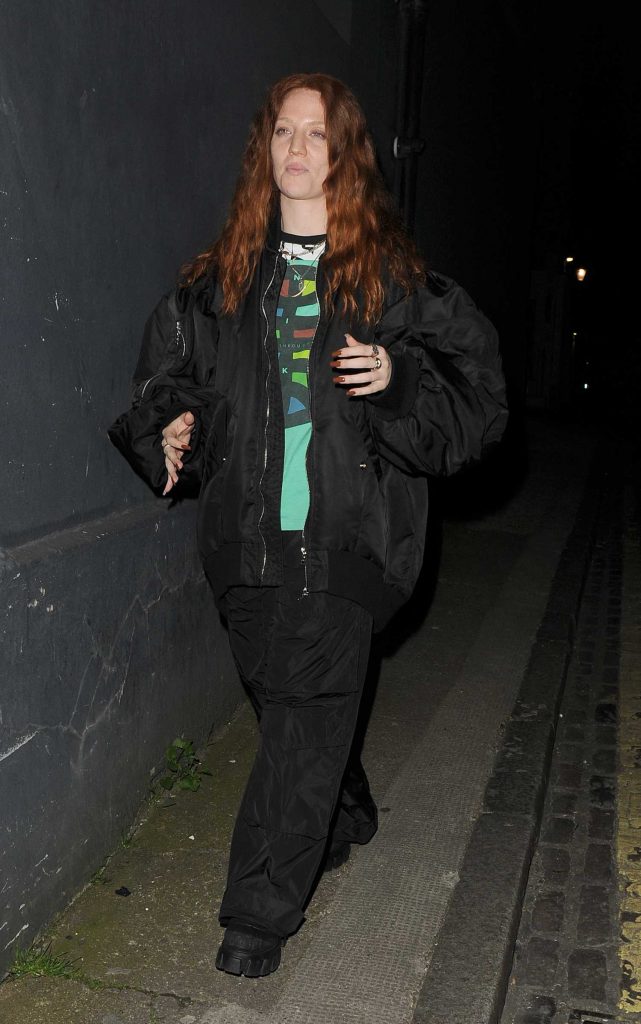Jess Glynne in a Black Bomber Jacket