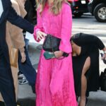 Kelly Ripa in a Pink Dress Arrives at the Variety’s 2023 Power of Women Luncheon at The Grill in New York
