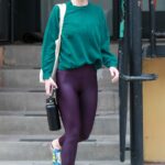 Olivia Wilde in a Green Sweatshirt Leaves the Gym in Los Angeles