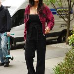 Padma Lakshmi in a Black Jumpsuit Steps Out in Tribeca in NYC