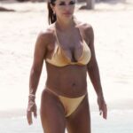 Teresa Giudice in a Gold Bikini on the Beach in St Barths