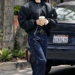 Amelia Hamlin in a Black Bomber Jacket Was Seen Out in Los Angeles