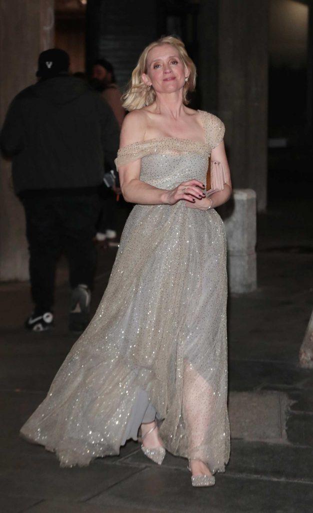 Anne-Marie Duff in a Silver Dress