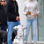 Aubrey Paige in a Grey Hoodie Was Seen Out with Ryan Seacrest in Beverly Hills