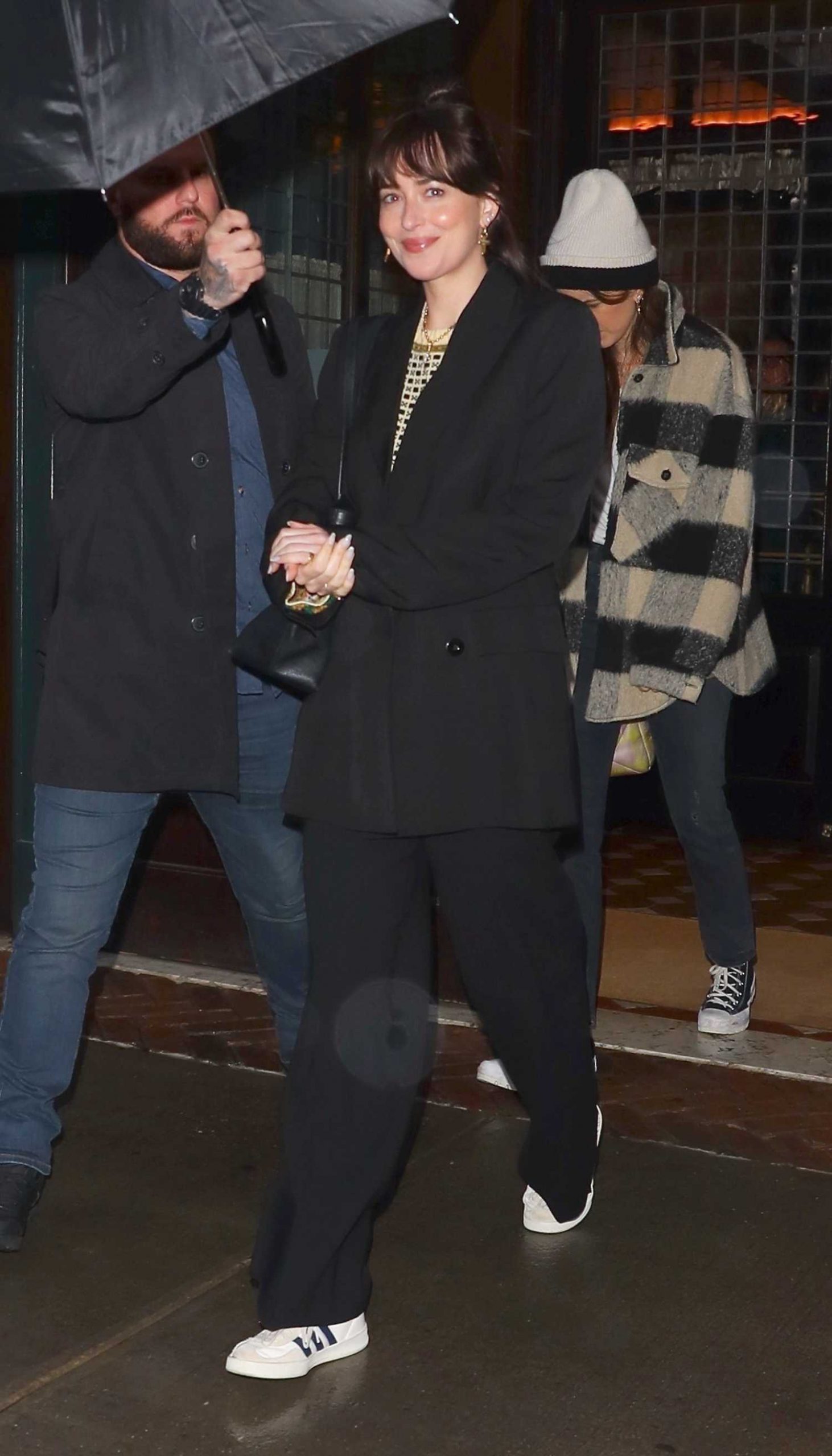 Dakota Johnson In A Black Pantsuit Was Seen Out In New York Celeb Donut 
