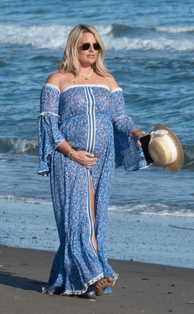 Danielle Armstrong in a Blue Dress