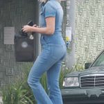Malin Akerman in a Blue Denim Jumpsuit Was Seen Out in Los Feliz