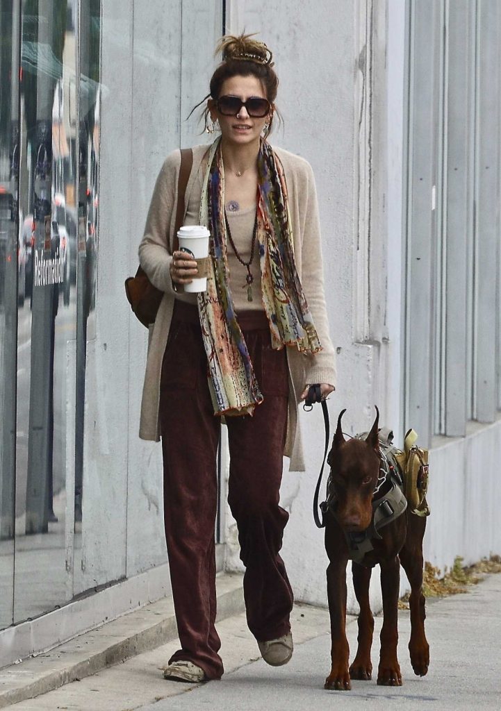 Paris Jackson in a Beige Cardigan