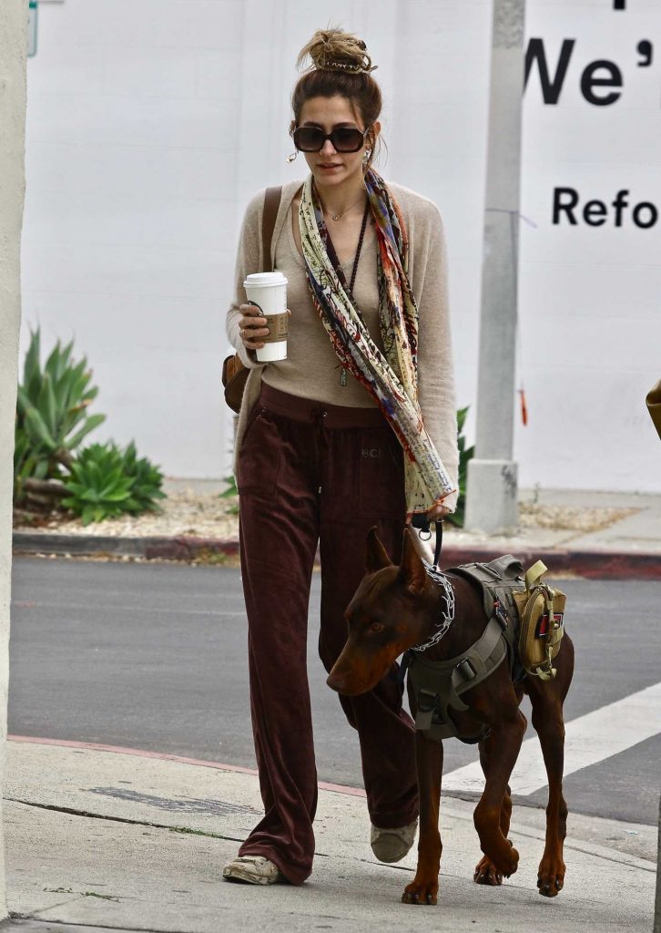 Paris Jackson in a Beige Cardigan