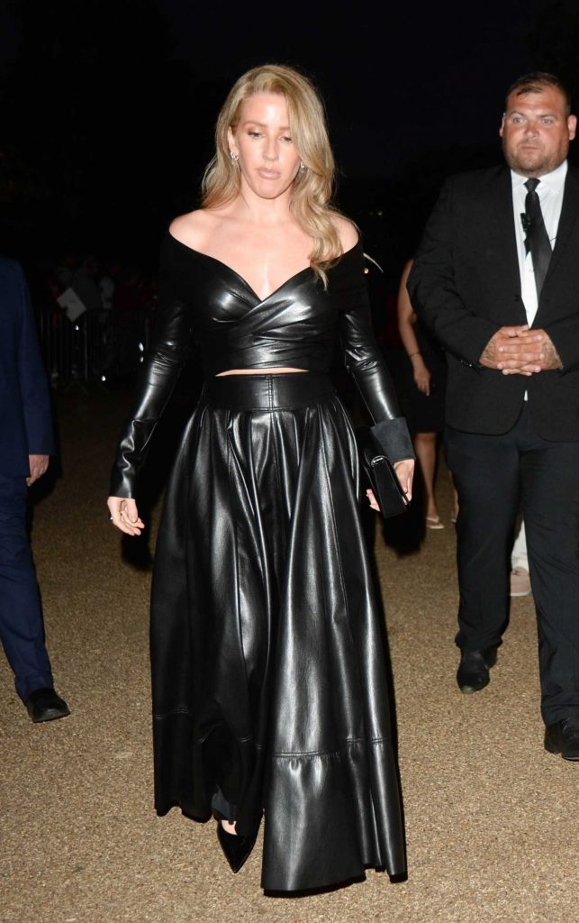 Ellie Goulding in a Black Leather Dress