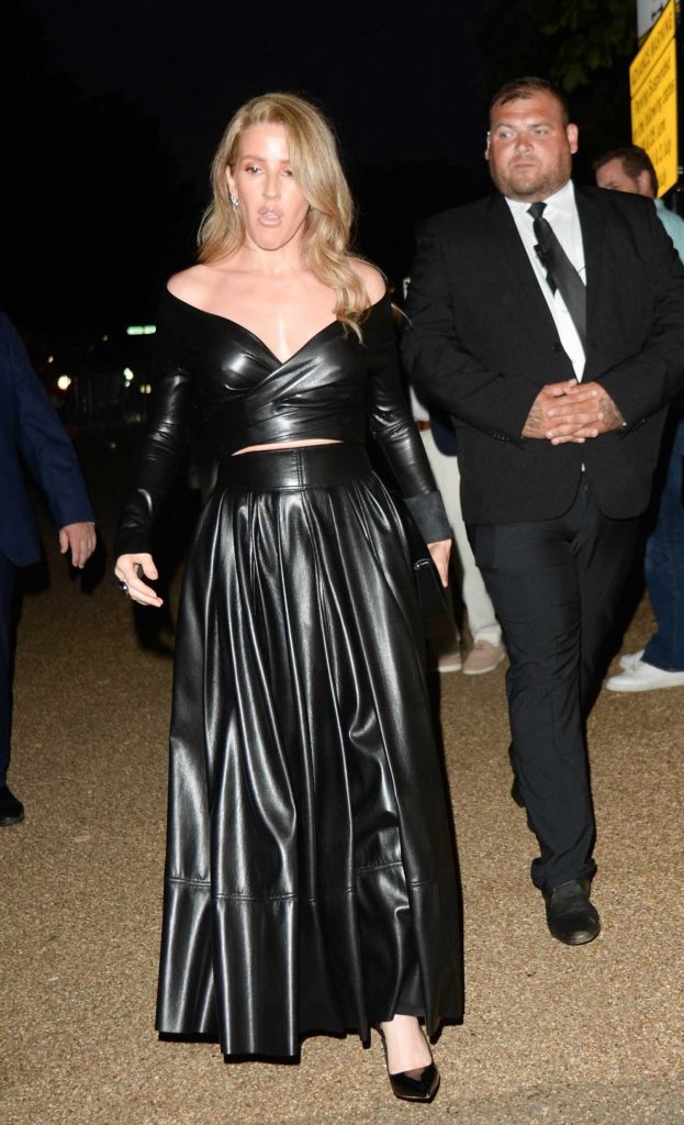 Ellie Goulding in a Black Leather Dress