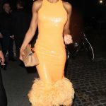 Emma Weymouth in a Yellow Dress Leaves the Chiltern Firehouse in London