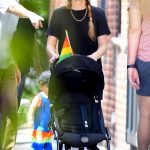Jennifer Lawrence in a Black Tee Enjoys the LGBT Pride March in New York City