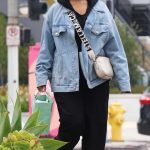 Leona Lewis in a Blue Denim Jacket Stops by WildFlora in Studio City