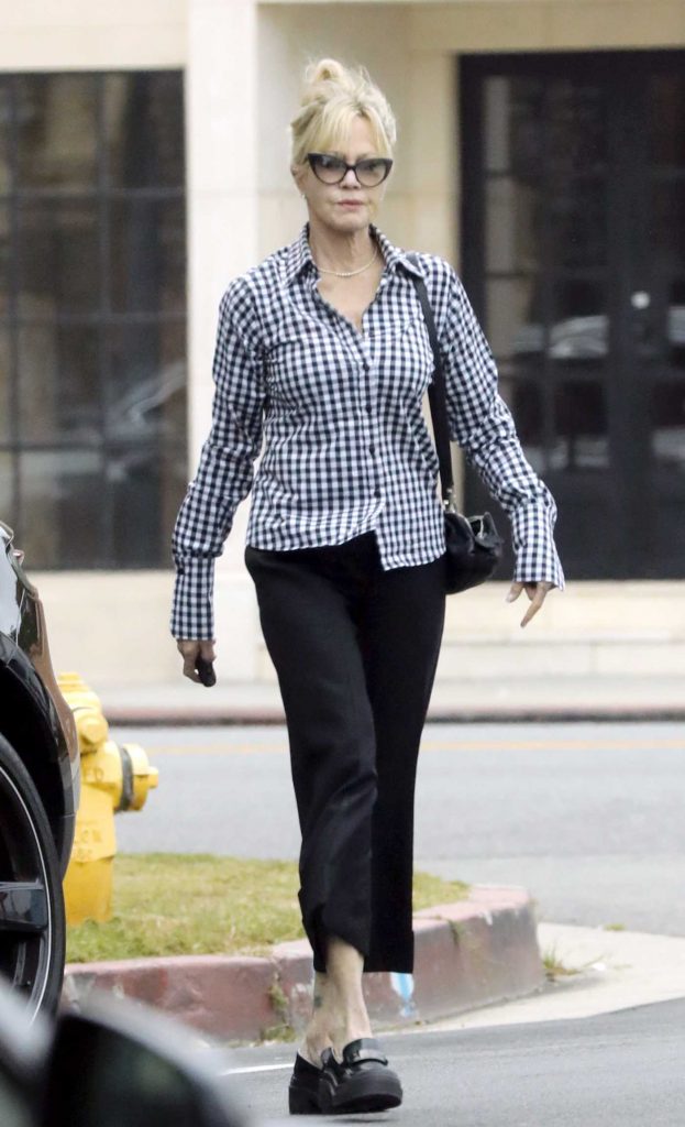Melanie Griffith in a Checked Shirt