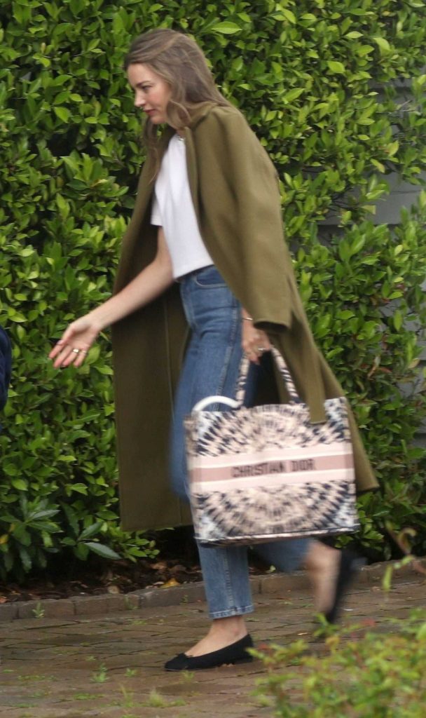 Miranda Kerr in an Olive Coat