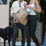 Natalie Kuckenburg in a White Top Gets groceries at Erewhon Market with Paul Wesley in Calabasas