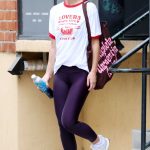 Olivia Wilde in a White Tee Leaves Her Workout in Studio City