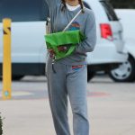 Paula Patton in a Grey Sweatsuit Shops at Whole Foods in Malibu