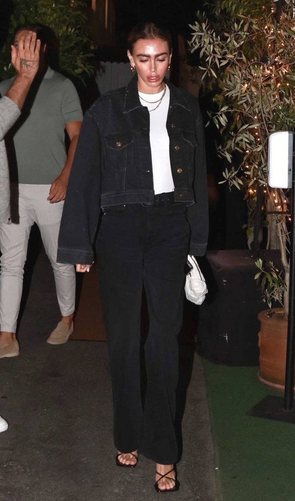 Petra Ecclestone in a Black Denim Jacket