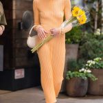 Sophia Culpo in an Orange Dress Was Seen Out in New York City