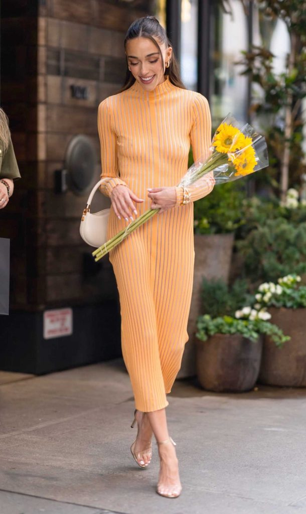 Sophia Culpo in an Orange Dress