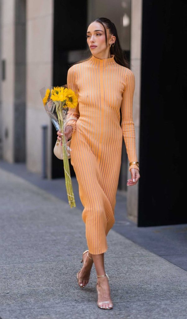 Sophia Culpo in an Orange Dress