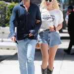 Ashley Benson in a White Tee Steps Out for Lunch with Brandon Davis in Beverly Hills