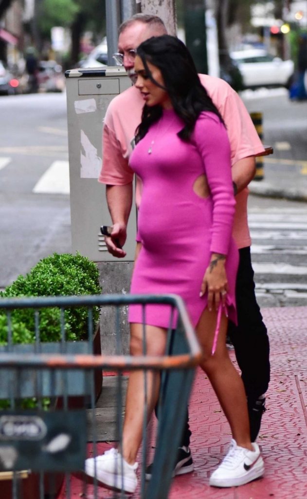 Bruna Biancardi in a Pink Dress
