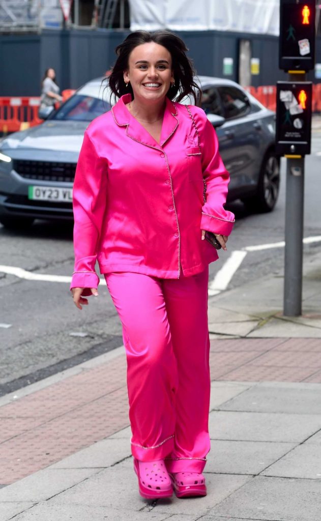 Ellie Leach in a Pink Pajama