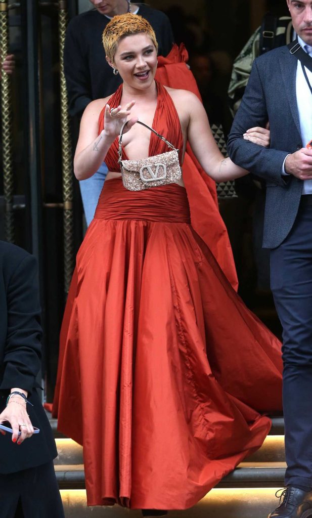 Florence Pugh in a Red Dress