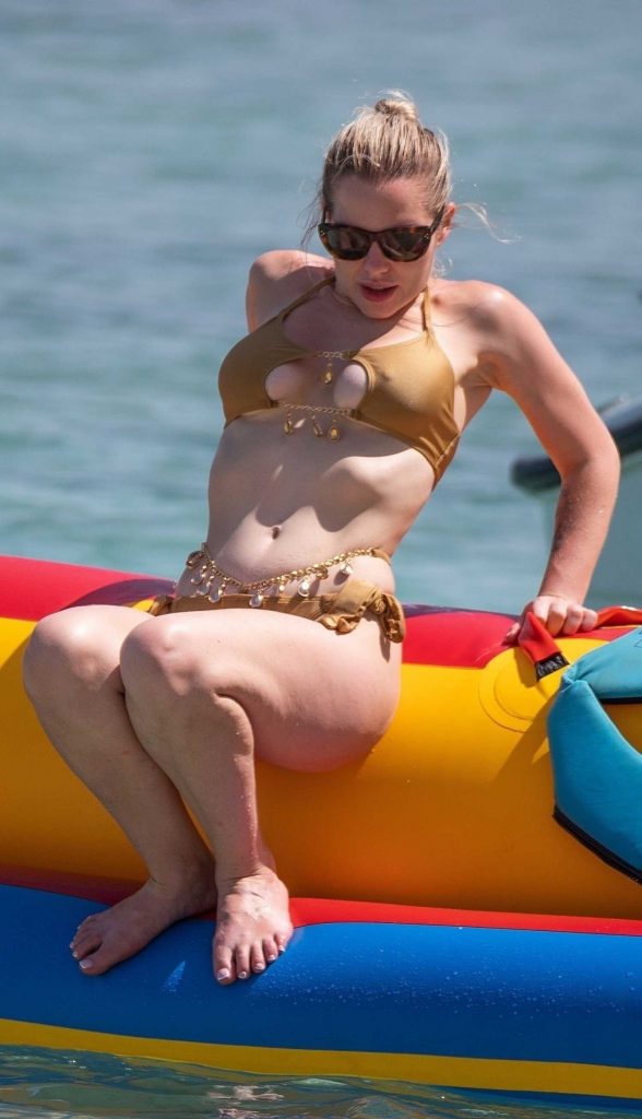 Helen Flanagan in a Gold Bikini