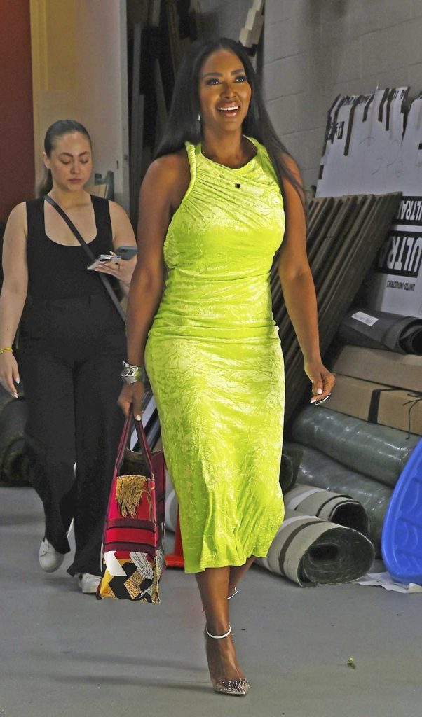 Kenya Moore in a Neon Green Dress