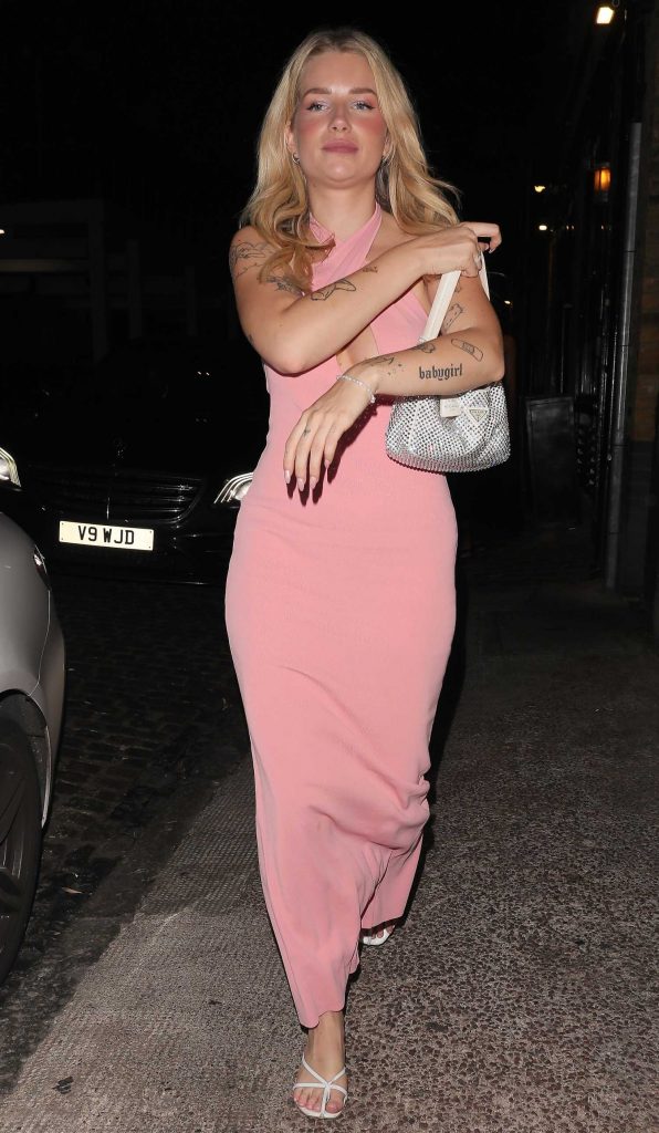 Lottie Moss in a Pink Dress