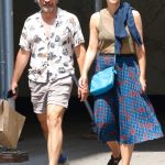 Maggie Gyllenhaal in a Beige Tank Top Was Seen During a Romantic Stroll with Her Husband Peter Sarsgaard in Manhattan’s West Village Neighborhood in NYC