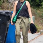 Malin Akerman in an Olive Pants Visits a Friend’s Home in Los Angeles