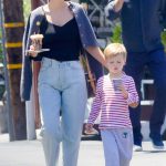 Miranda Kerr in a White Flip-Flops Was Seen Out with Her Family in Los Angeles