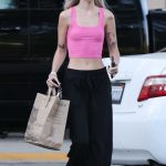 Sami Sheen in a Pink Tank Top Goes Grocery Shopping at Erewhon Market in Los Angeles
