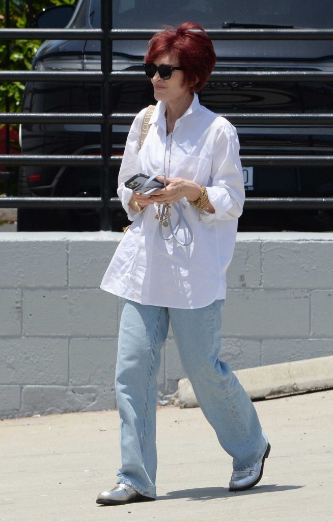 Sharon Osbourne in a White Shirt