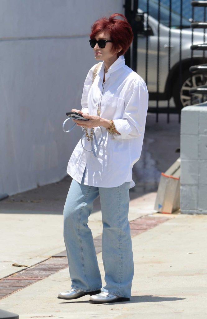 Sharon Osbourne in a White Shirt
