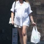 Stassi Schroeder in a White Shirt Gets Some Grocery Shopping Done at Gelson’s in Los Feliz