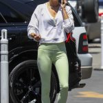 Alessandra Ambrosio in an Olive Leggings Stops at the Farmer Shop Restaurant in Brentwood